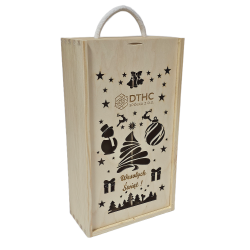 Pudełko na dwie butelki z grawerem